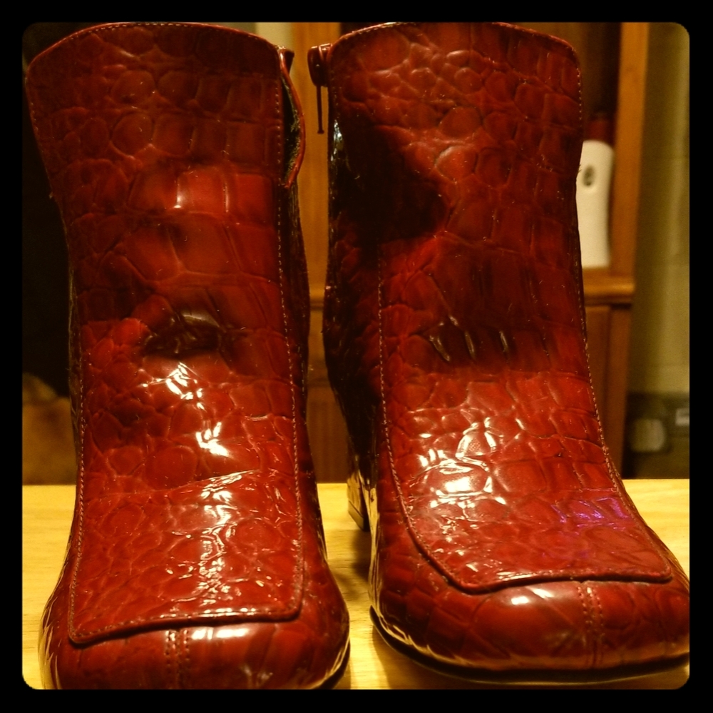 Stefani red boots Size 10